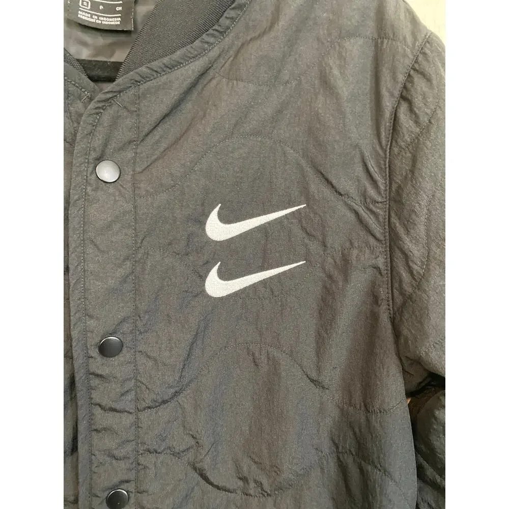Nike Sportswear Limited Edition Double Swoosh Quilted Black Jacket Size S
